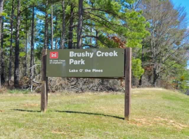 entrance area to Brushy Creek Park at Lake O' the Pines in East Texas